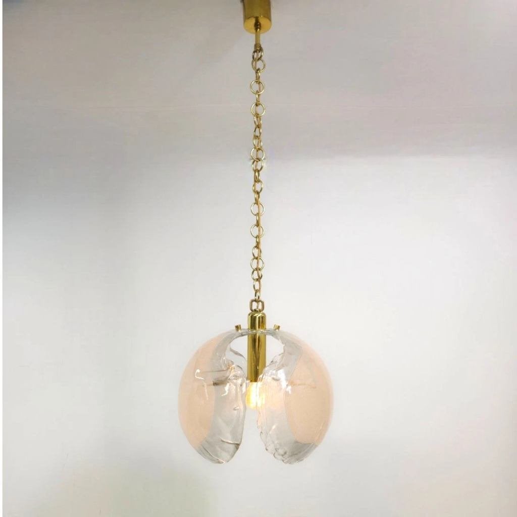 Kaiser murano brutalist hanglamp 70's design, Gebruikt, Glas, Brutalist mid century, E27 (groot)