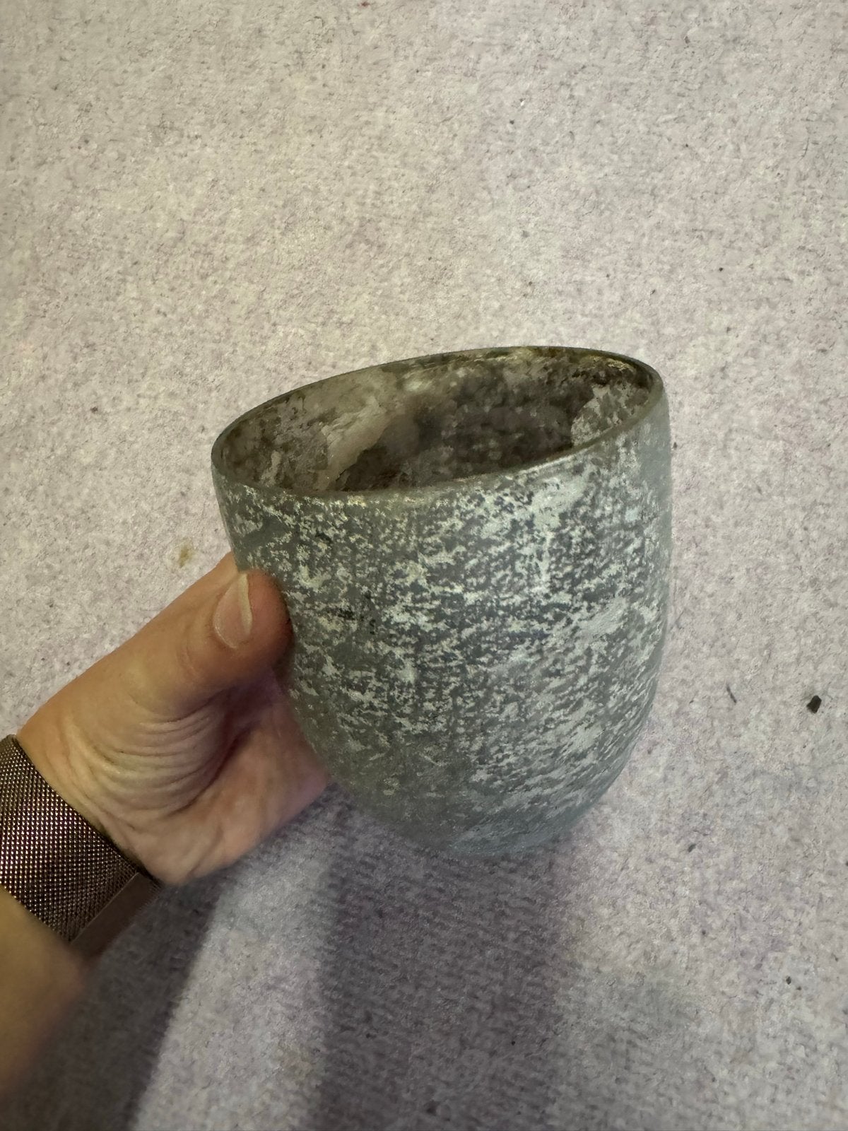 Decoratieve glazen pot met gematteerd effect, Tuin en Terras, Ophalen, Zo goed als nieuw, Binnen