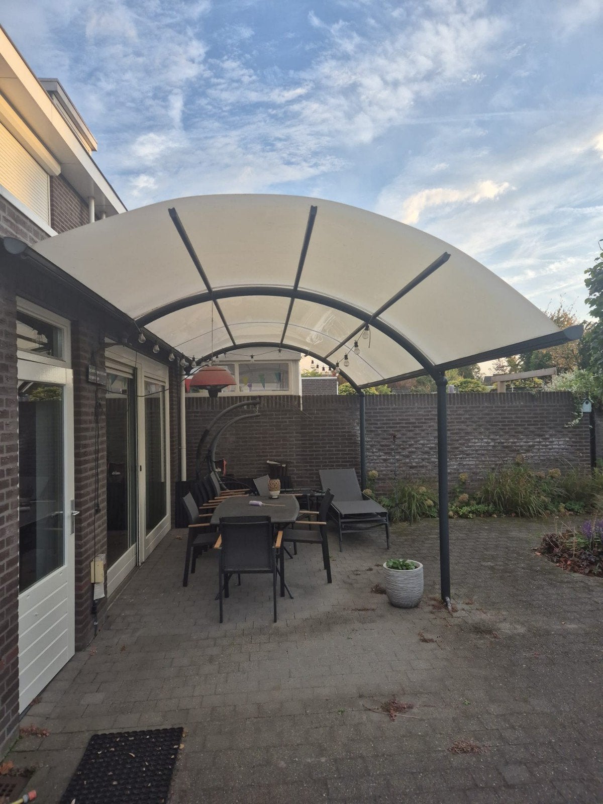 Terrasoverkapping / Carport metaal met kunststof 6.60x3.00m, Ophalen, Gebruikt, Carport