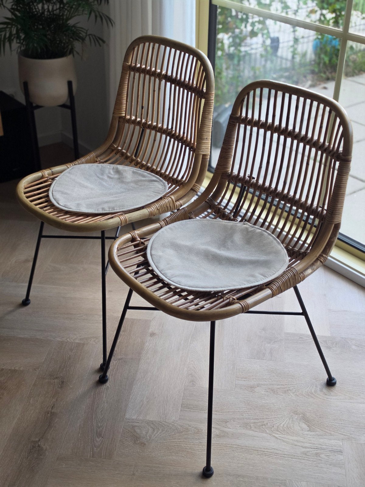 2x Rotan eetkamerstoelen Leenbakker Boho/Landelijk, Gebruikt, Twee, Bruin, Industrieel, Boho, Scandinavisch