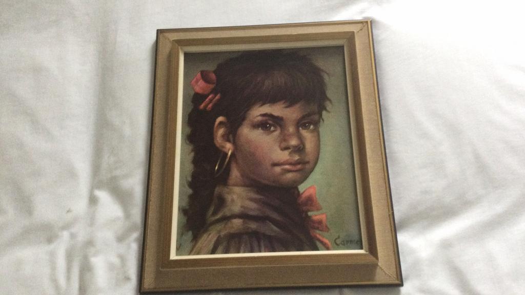 Retro schilderij van het zigeunermeisje, Ophalen of Verzenden, Huis en Inrichting
