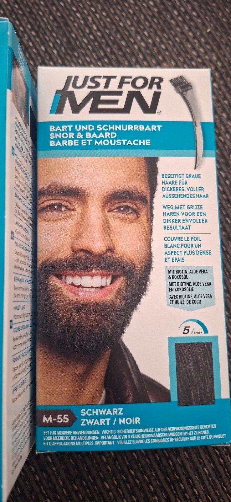 Just For Men Baard- en Snorhaarkleuring M-55 Zwart, Ophalen of Verzenden, Nieuw, Overige typen