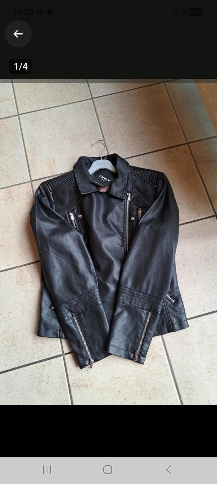 geheel nieuw Only zwart faux leather dames bikerjack (M/40), Maat 38/40 (M), Only, Zwart, Nieuw