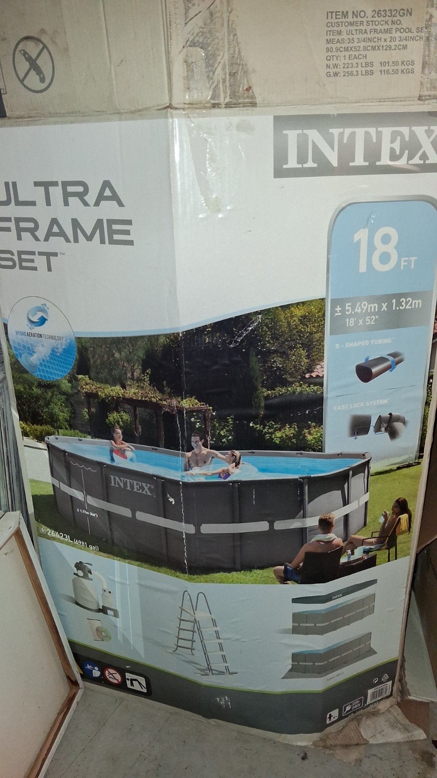 Intex Ultra Frame Zwembad 5.49m x 1.32m, 120 cm of meer, Ophalen of Verzenden, Rechthoekig, 300 cm of meer
