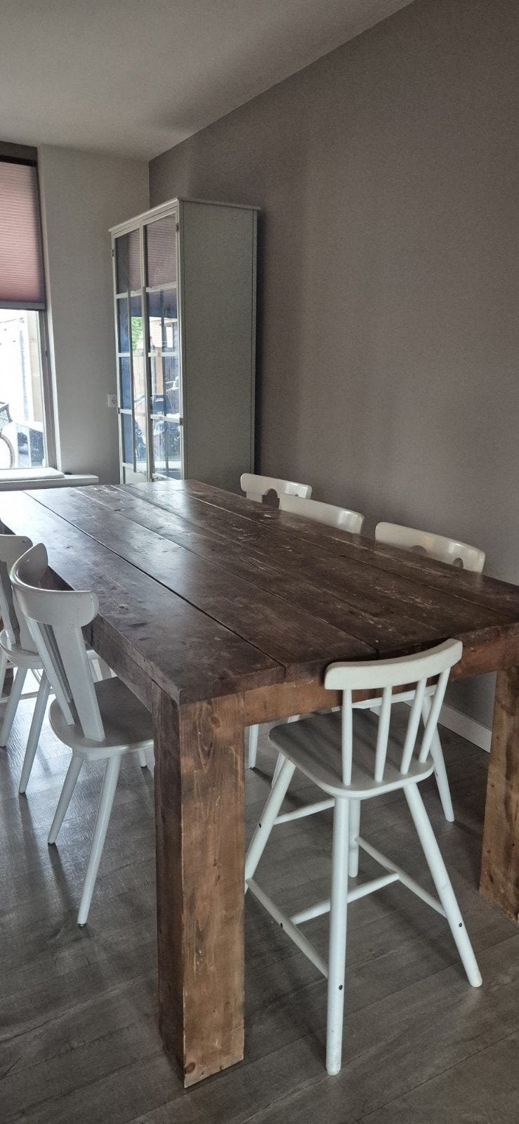 Eettafel steigerhout, Ophalen, Gebruikt, 200 cm of meer, 50 tot 100 cm