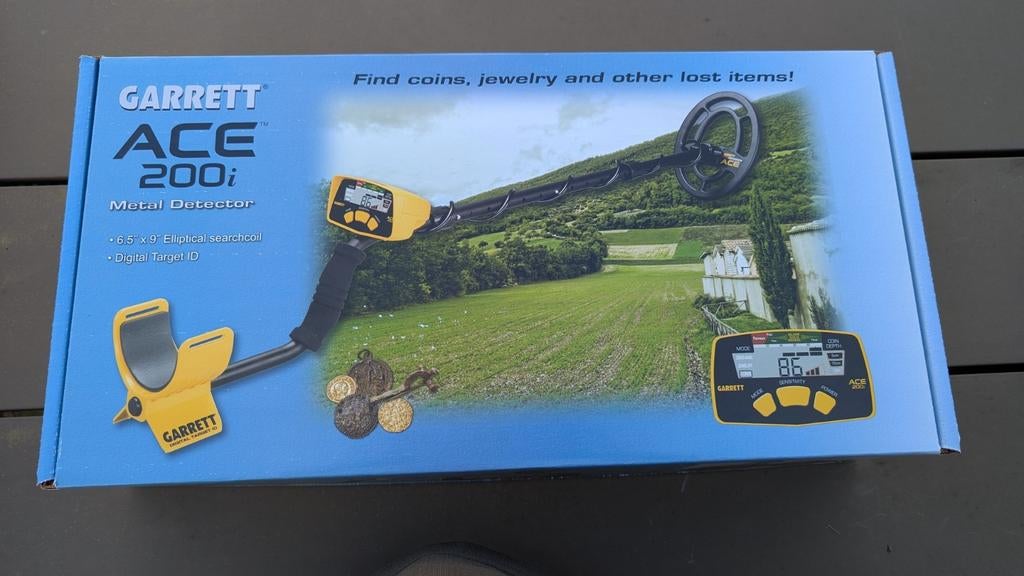 Garrett ACE 200i metaaldetector met hoofdtelefoon en rugzak, Ophalen of Verzenden, Nieuw, Garrett