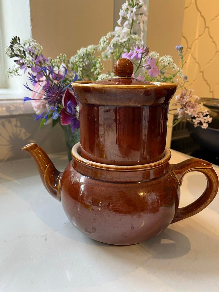 Vintage Villeroy & Boch Theepot Bruin Aardewerk, brown betty, Ophalen of Verzenden