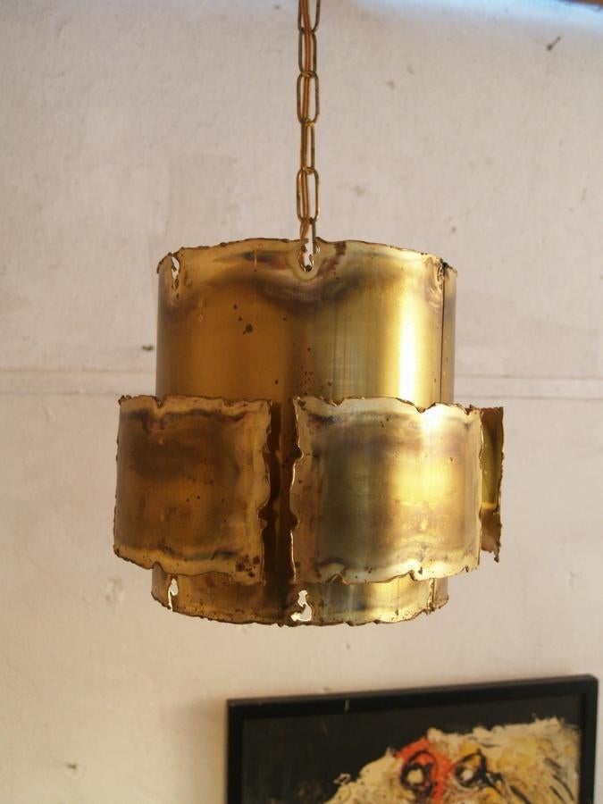 Svend Aage Holm Sorensen Danish messing design lamp, Gebruikt, -, Ophalen of Verzenden, Metaal