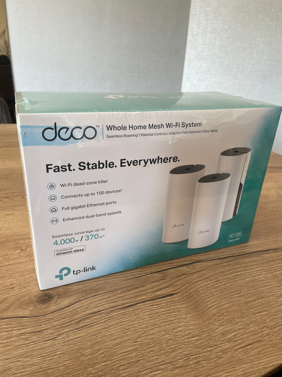TP-Link Deco M4 AC1200 Whole Home Mesh Wi-Fi Systeem (3-pack, Computers en Software, Routers en Modems, Ophalen of Verzenden, Nieuw