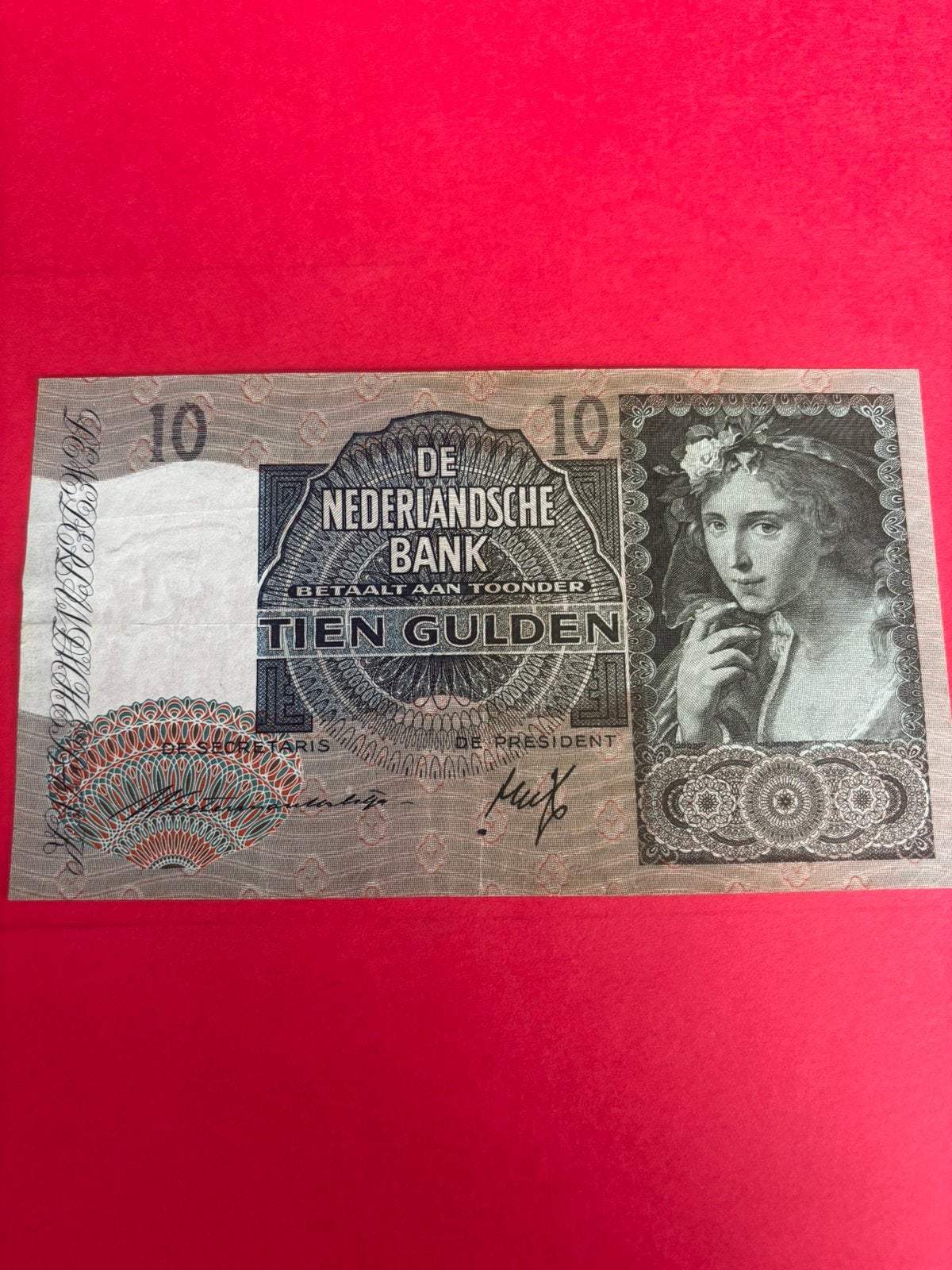 Oud Bankbiljet 10 Gulden 1941 – Meisje met druiven, Ophalen of Verzenden, 10 gulden