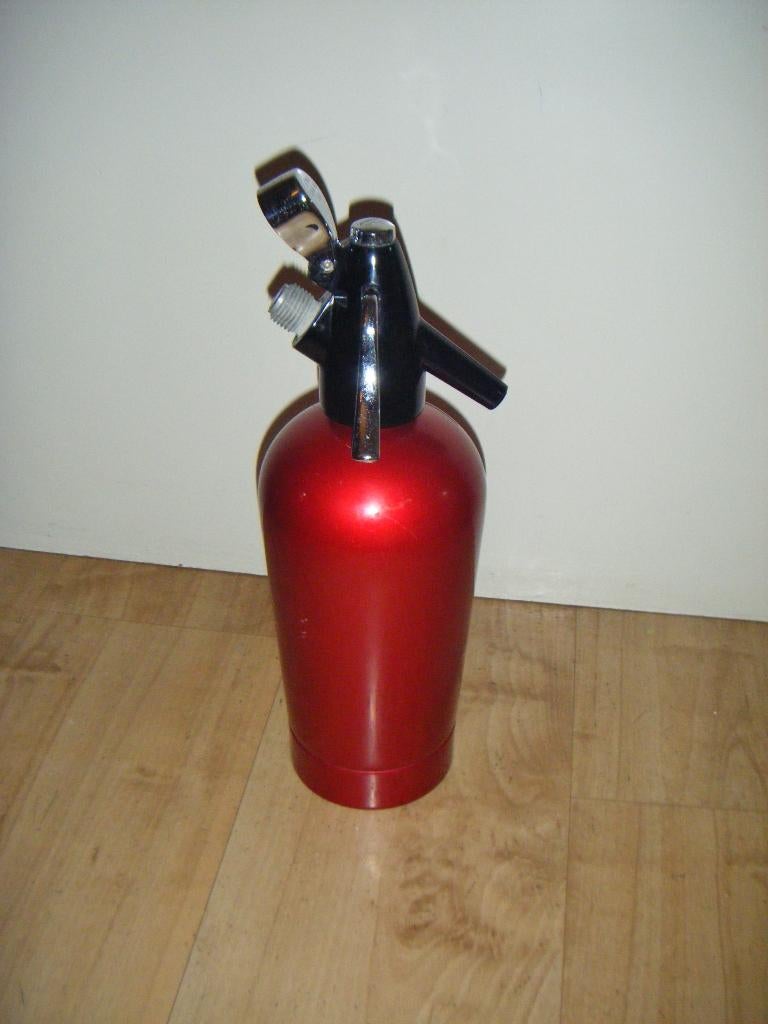 Oude spuitwaterfles,BOC,Engeland,metallic rood, Verzamelen, Ophalen of Verzenden, Huis en Inrichting