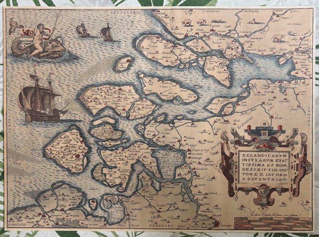 Kaart van Zeeland, Boeken, Atlassen en Landkaarten, Ophalen of Verzenden, Landkaart, 1800 tot 2000, Nederland