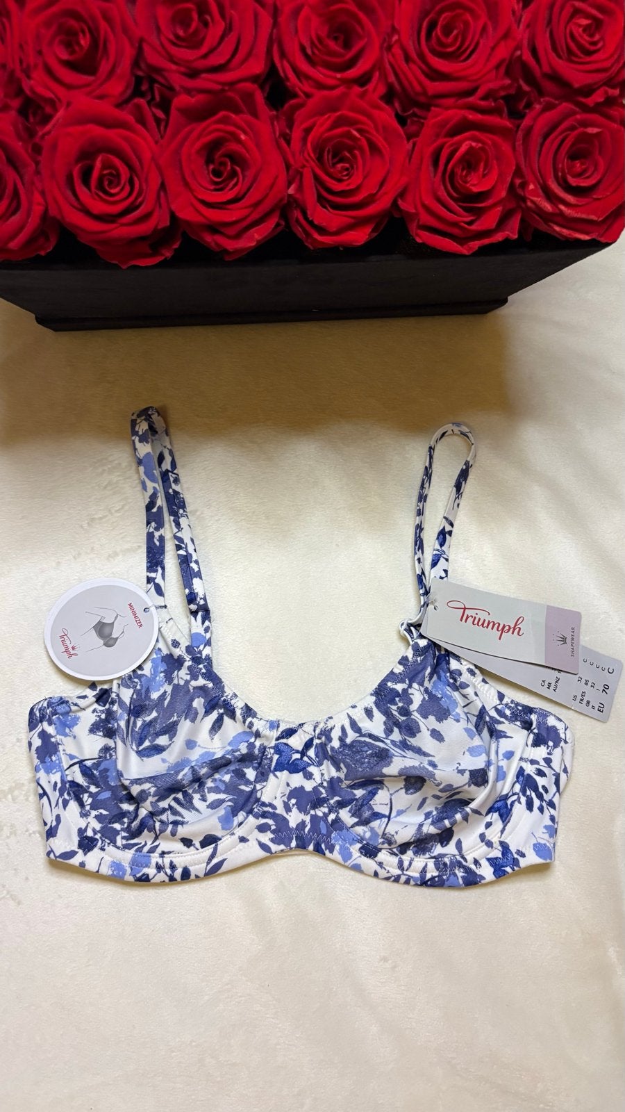 Triumph Minimizer BH 70C - Blauw/Wit Bloemenprint, Verzenden, Meerkleurig, BH