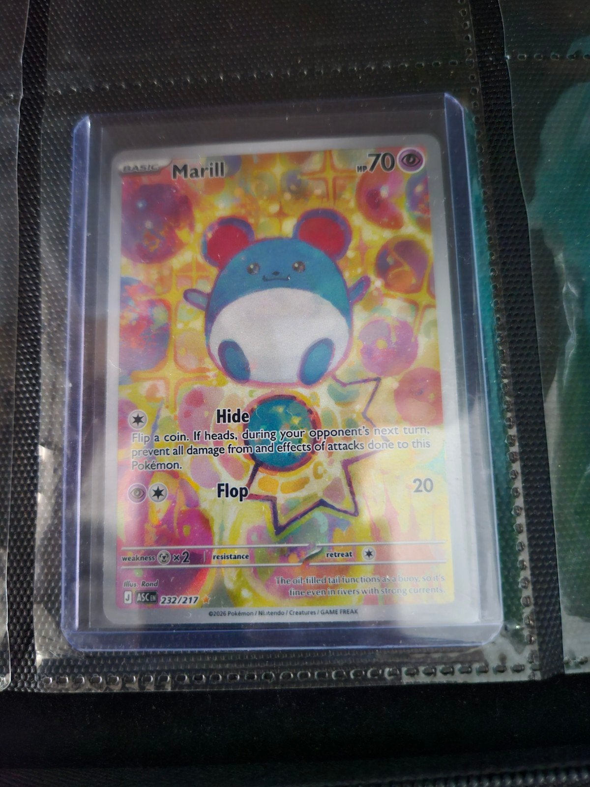 Pokemon Marill 232/217 Ascended Heroes, Ophalen of Verzenden, Zo goed als nieuw, Losse kaart, Foil