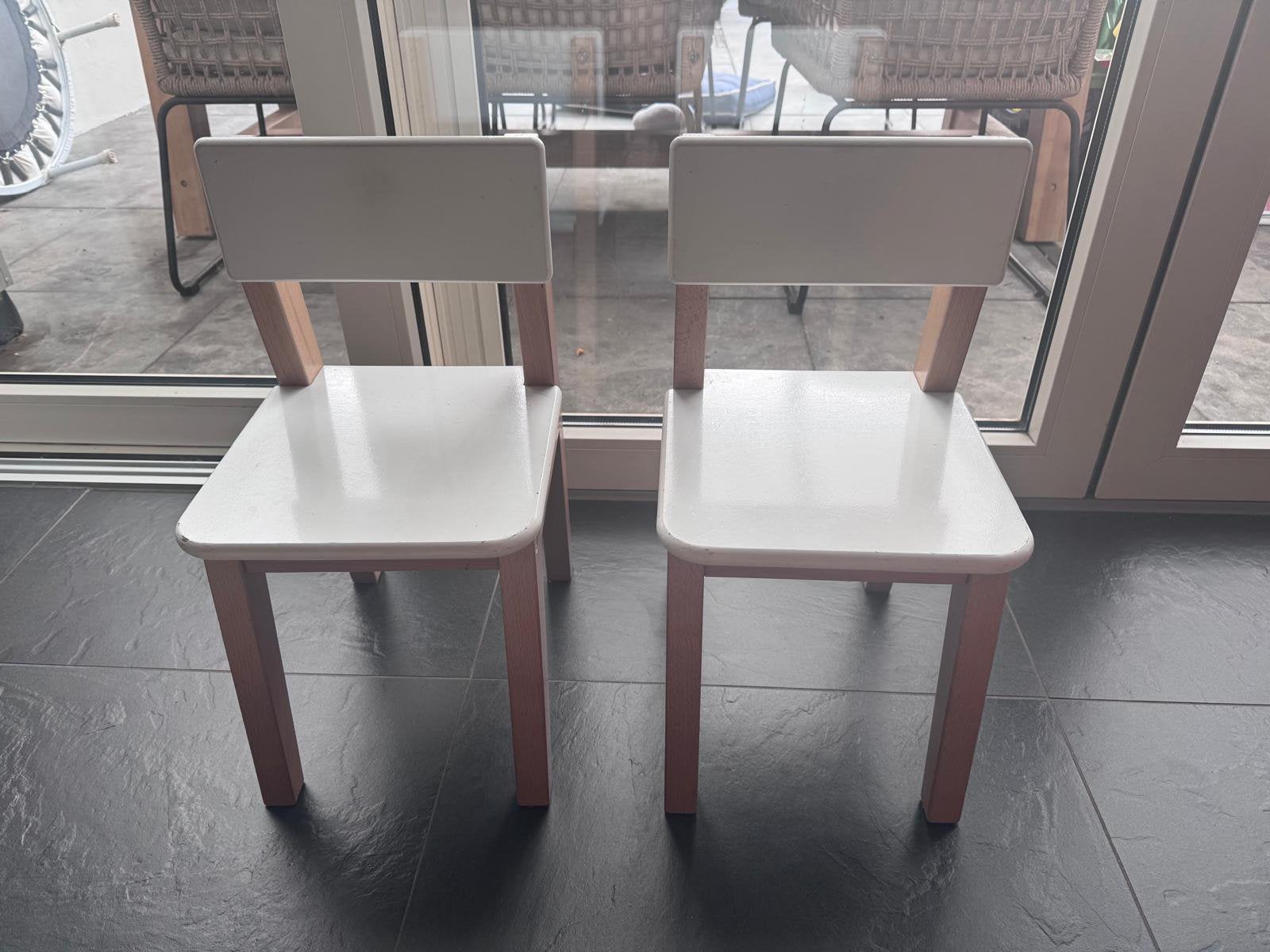 2x Bopita Ivar stoeltje – wit/ naturel, Ophalen, Gebruikt, Stoel(en)