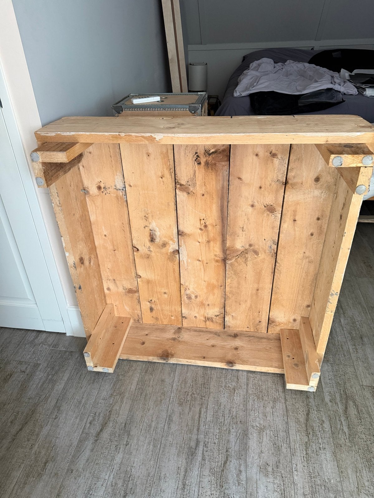 Salontafel van steigerhout, vierkant (98x98cm), Huis en Inrichting, Ophalen, Gebruikt, Vierkant, 50 tot 100 cm