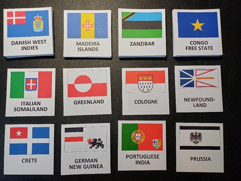 Aanvullingsset 96 verschillende vlaggen (Engelstalig), Ophalen of Verzenden