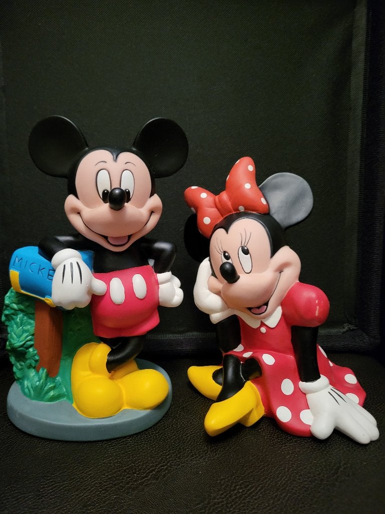 Minnie en Mickey Disney vintage spaarpotten, Ophalen of Verzenden, Mickey Mouse, Zo goed als nieuw, Beeldje of Figuurtje