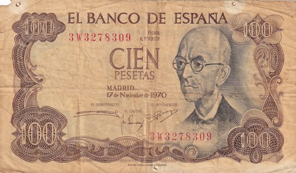 Spanje 100 pesetas 17-11-1970, Verzenden, Overige landen, Los biljet