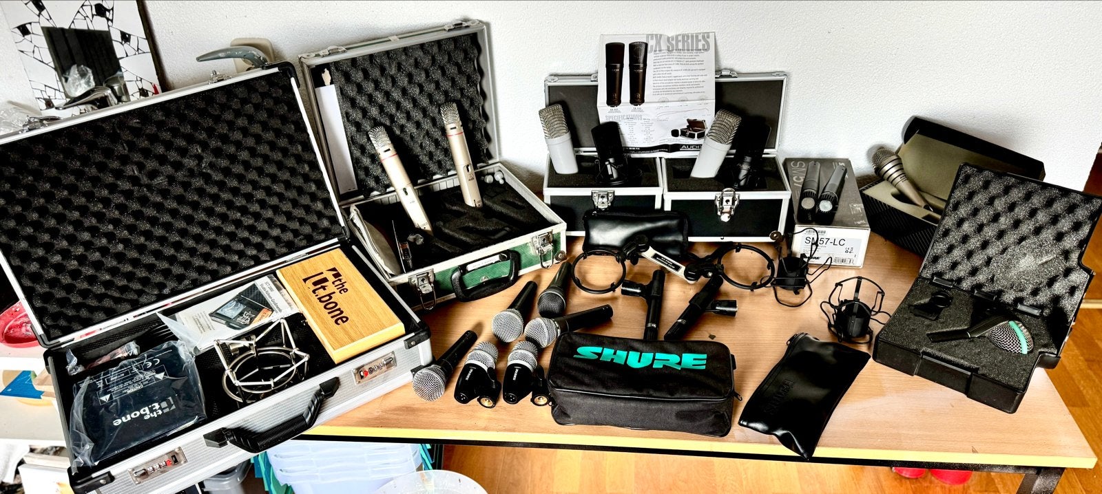 Grote collectie microfoons: AKG, Shure, the t.bone, Ophalen of Verzenden, Zo goed als nieuw, Studiomicrofoon