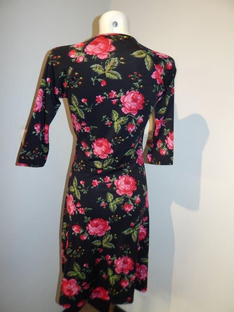 King Louie stretch jurk kwaliteit rozen print in kleur M, Kleding | Dames, Maat 38/40 (M), Zo goed als nieuw, Knielengte, King Louie