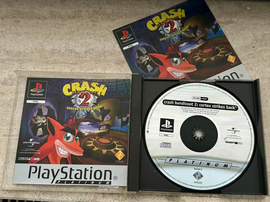 Crash Bandicoot 2 - Cortex strikes back, Spelcomputers en Games, Games | Sony PlayStation 1, Gebruikt, Avontuur en Actie, 1 speler