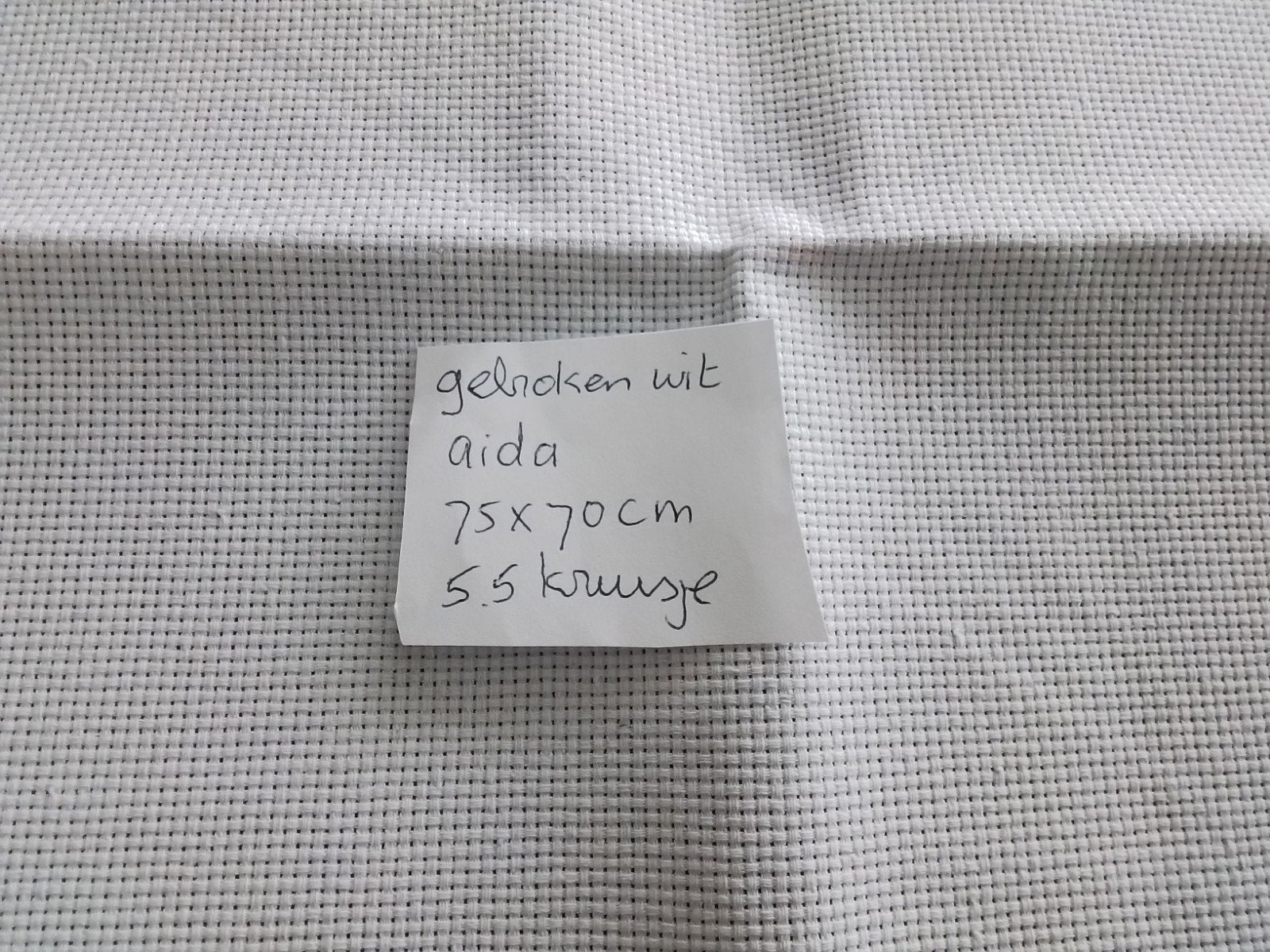gebroken wit aida, 75 x 70 cm, 5,5 kruisjes, Ophalen of Verzenden, Zo goed als nieuw, Handborduren, Onderdeel of Toebehoren