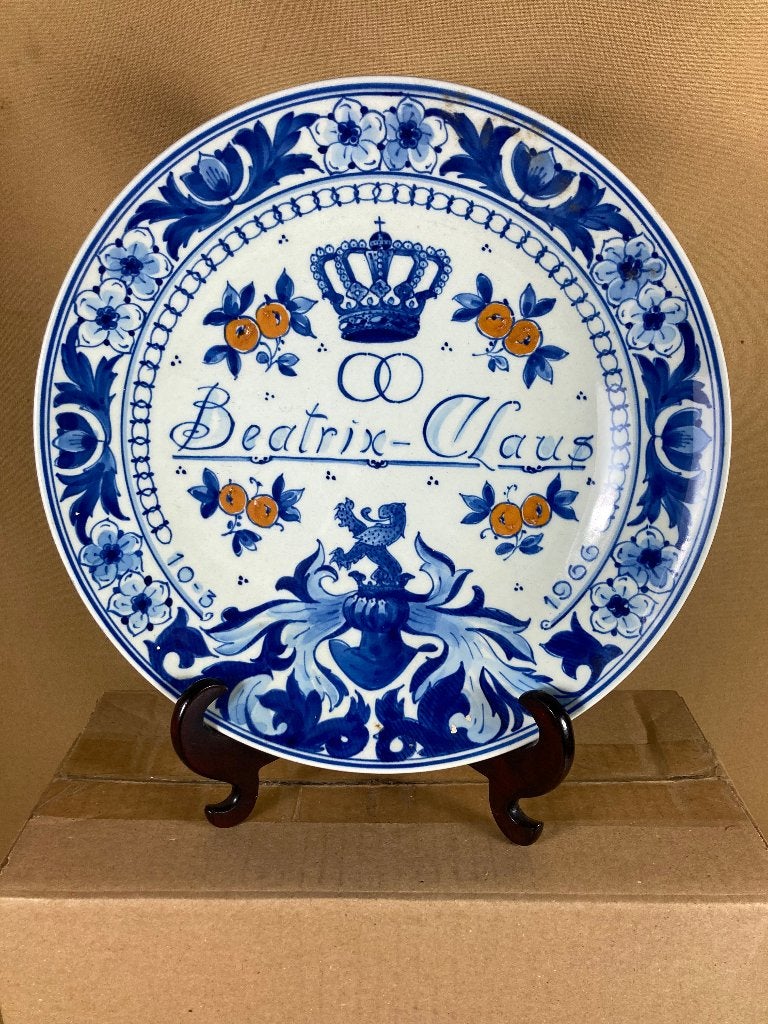 Porceleyne Fles huwelijks bord Beatrix - Claus 1966, Verzamelen, Koninklijk Huis en Royalty, --, Overige typen, Ophalen of Verzenden