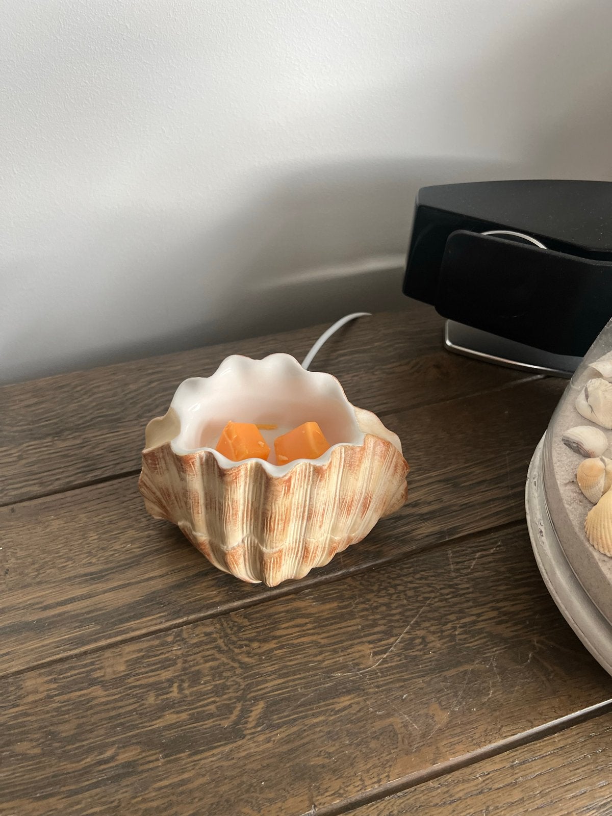 Scentsy warmer schelp - heerlijke geur in huis, Beige, Overige stijlen, Nieuw, Ophalen of Verzenden