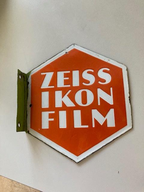 Emaille reclame bord (zeiss ikon foto/film), Verzamelen, Ophalen, Gebruikt, Reclamebord