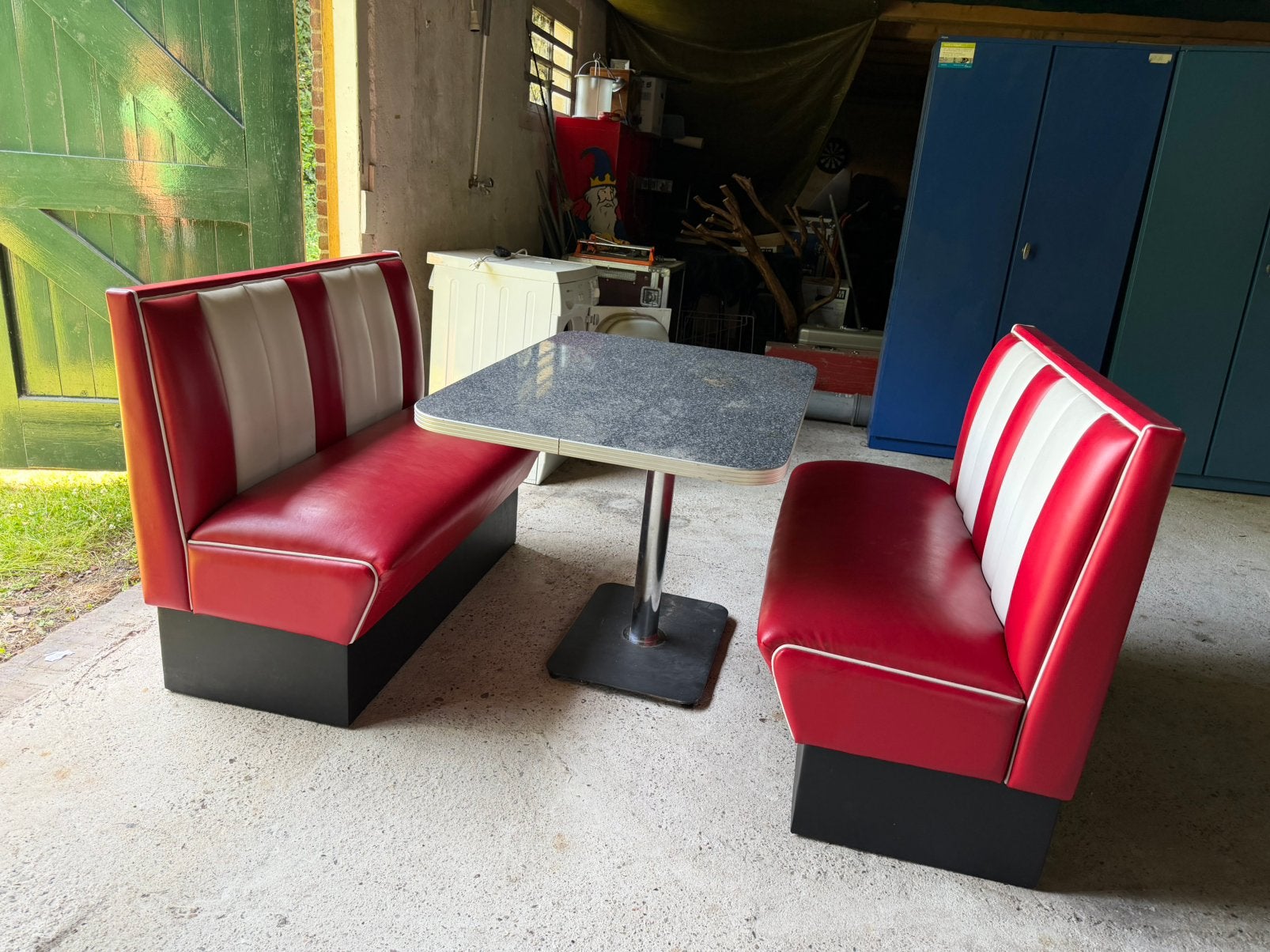 Fifties diner set., Kunststof, Gebruikt, Minder dan 150 cm, Vierpersoons of meer