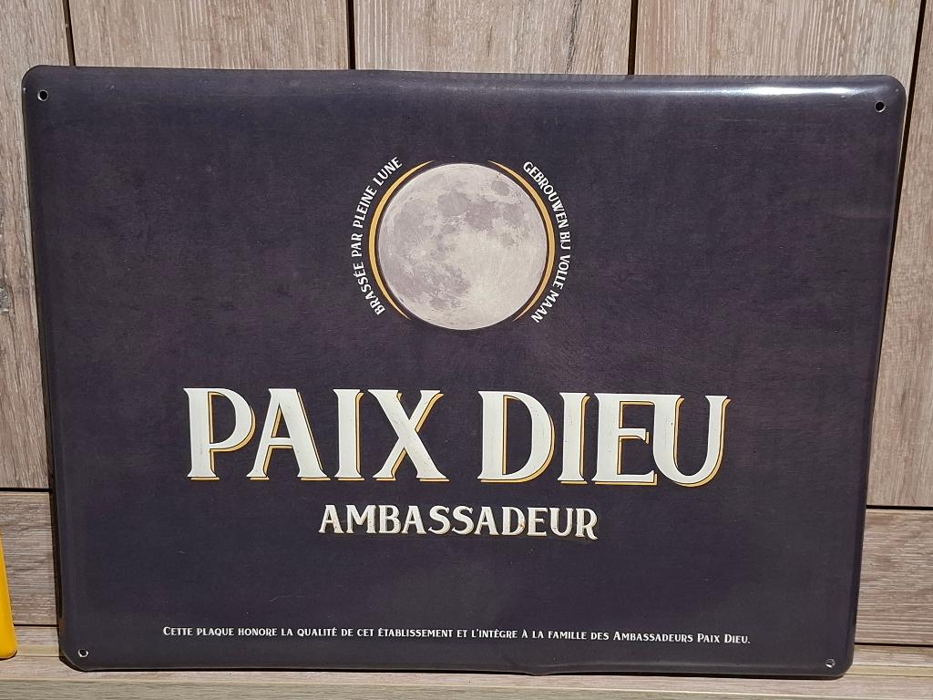 Reclamebord Paix Dieu bier (Ambassadeursbord), Ophalen of Verzenden, Nieuw, Reclamebord, Plaat of Schild, Overige merken