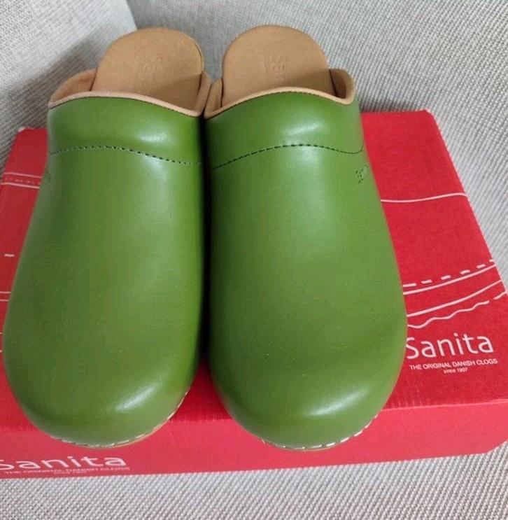 Sanita klompen maat 41 - Groen leer, Overige typen, Nieuw, Ophalen of Verzenden, Sanita