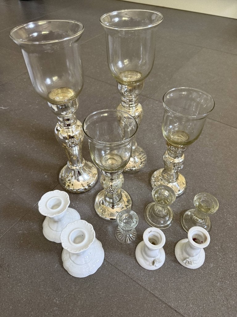 Kandelaars assortiment, Ophalen, Gebruikt, Glas, Kandelaar