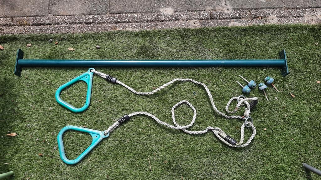 Duikelstang 1.25 m en ringen, Ophalen, Gebruikt, Overige typen, Aanbouwonderdeel
