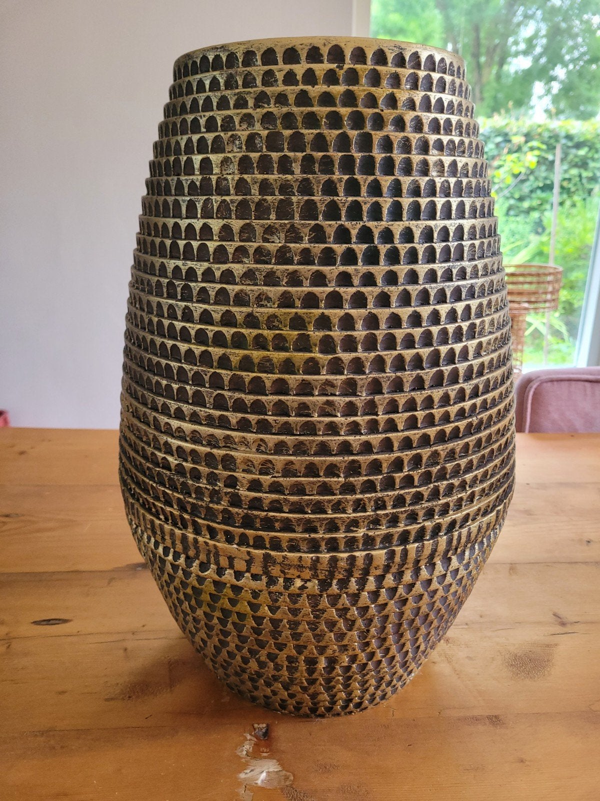enorme vaas goud 48cm hoog, Ophalen, Goud
