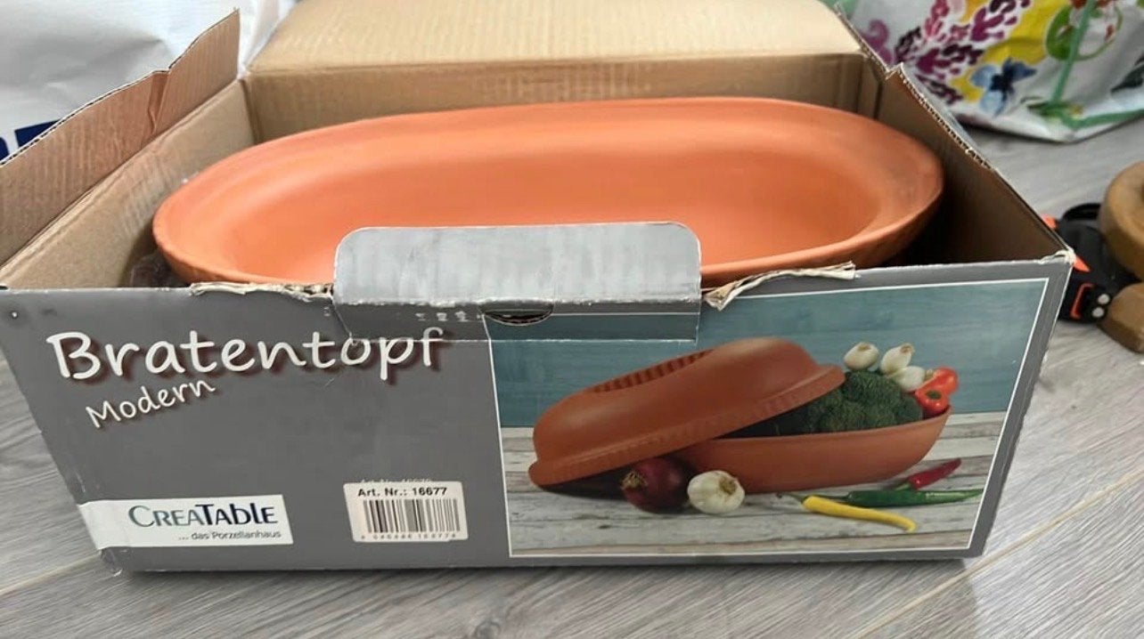 Nieuwe Bratenpfanne Modern - terracotta, Overige typen, Nieuw, Ophalen of Verzenden, Steen/keramiek