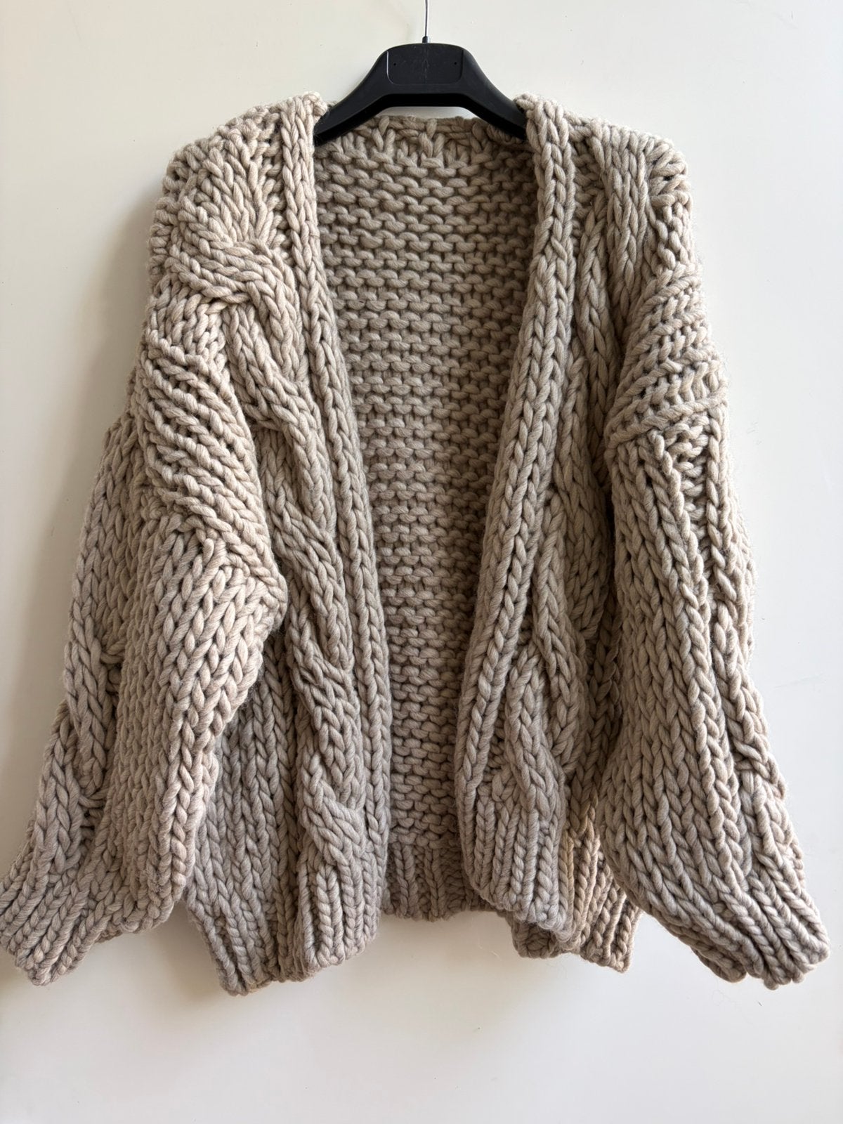 MADE IN ITALY grof gebreid vest beige mt TU, Made in Italy, -, Verzenden, Beige