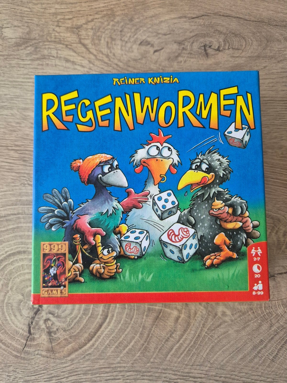 Regenwormen dobbelspel - Leuk en tactisch familiespel, Drie of vier spelers, Ophalen, Zo goed als nieuw, 999 Games