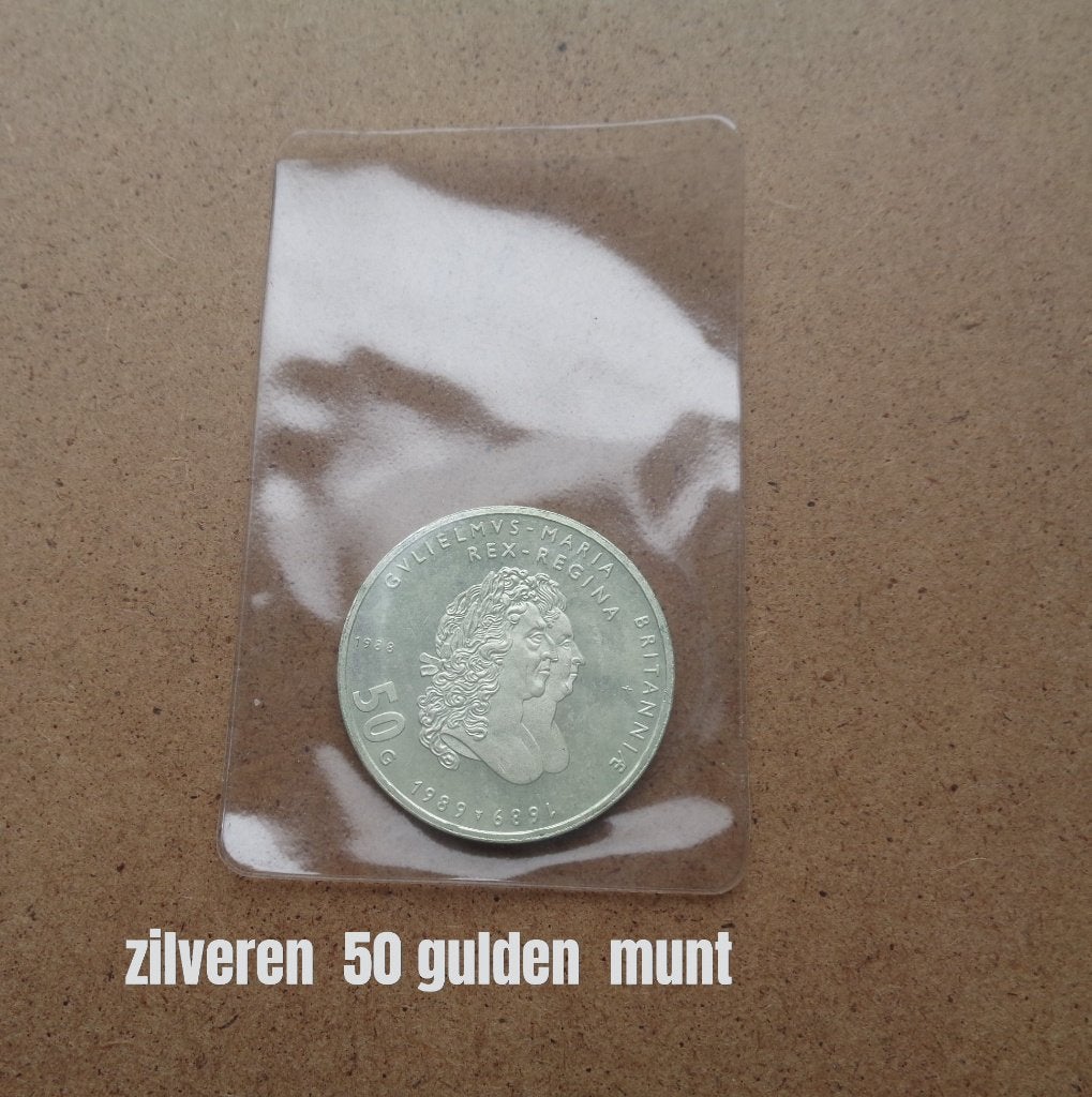 zilveren 50 gulden munt [503], Verzenden, Koningin Beatrix, Zilver, Losse munt