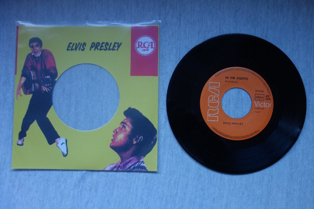 Single Elvis Presley.In the ghetto, Cd's en Dvd's, Vinyl Singles, Ophalen of Verzenden, Zo goed als nieuw, 7 inch, Pop