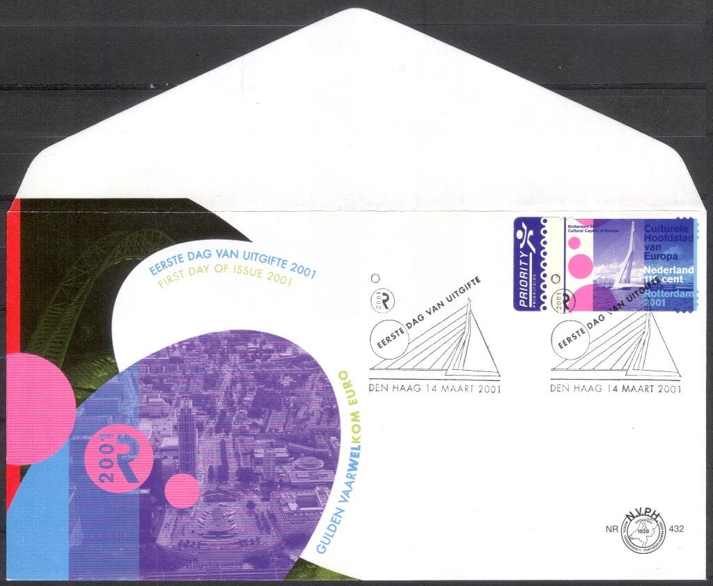 E432 - Rotterdam culturele hoofdstad Europa - Erasmusbrug, Postzegels en Munten, Verzenden, Onbeschreven, Nederland