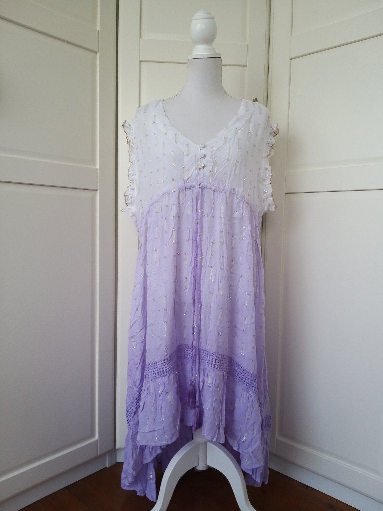 IBZ Ibiza lila paars mouwloze high low jurk, maat 2 (= XXL), Kleding | Dames, Paars, Maat 46/48 (XL) of groter, Nieuw, Ophalen of Verzenden