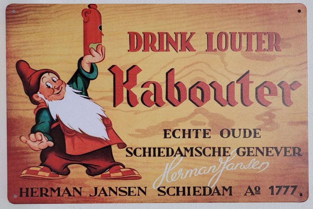 Louter Kabouter horizontaal reclamebord van metaal wandbord