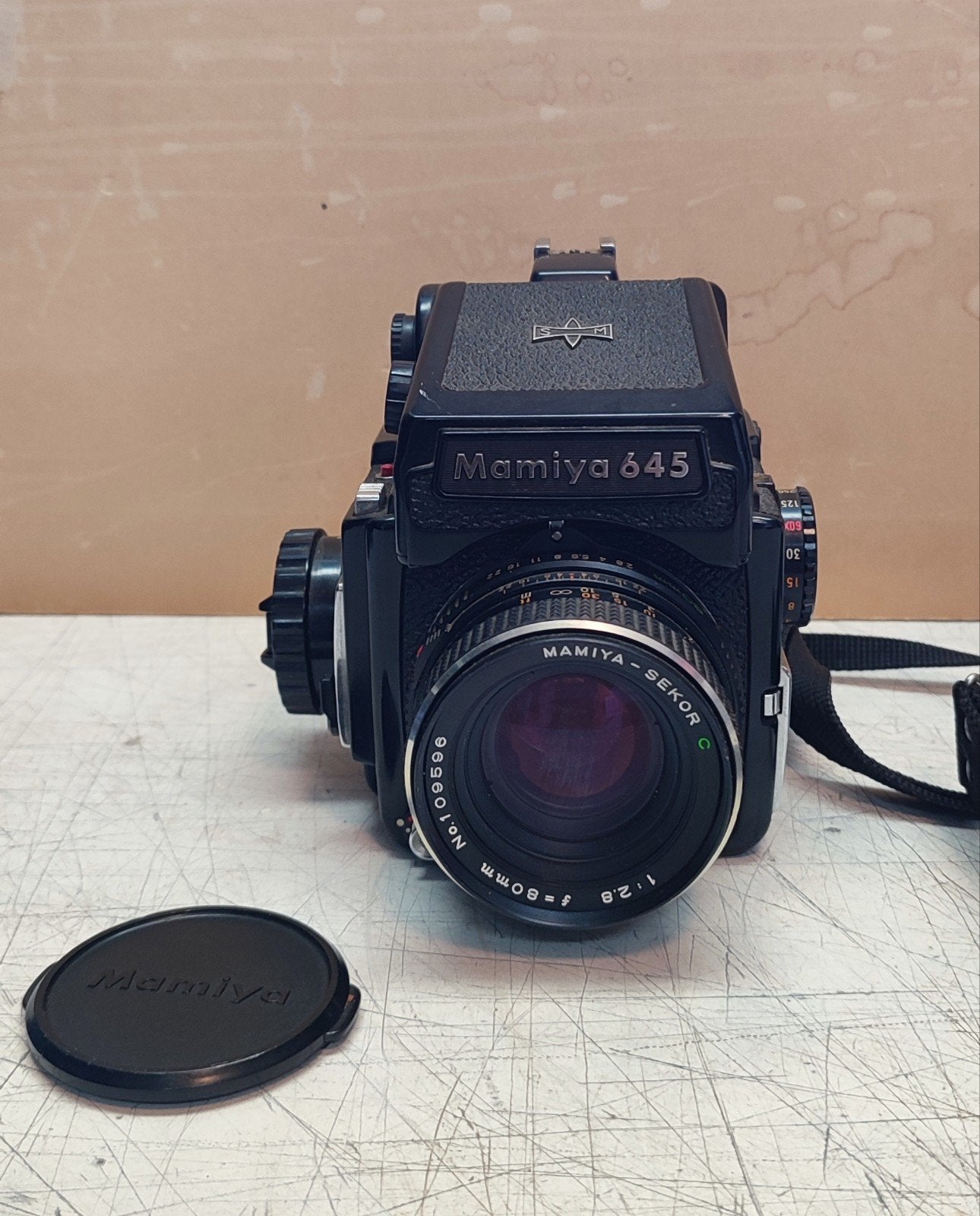 Mamiya 645 Camera met Mamiya-Sekor C 80mm f/2., Ophalen of Verzenden, Gebruikt, Spiegelreflex, Overige Merken