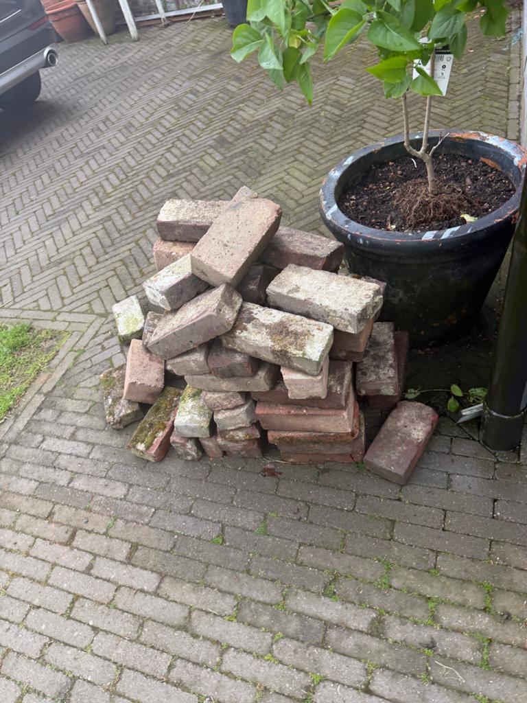 Veldbrand bakstenen, Doe-het-zelf en Verbouw, Metselstenen, Gebruikt, Bakstenen, Ophalen