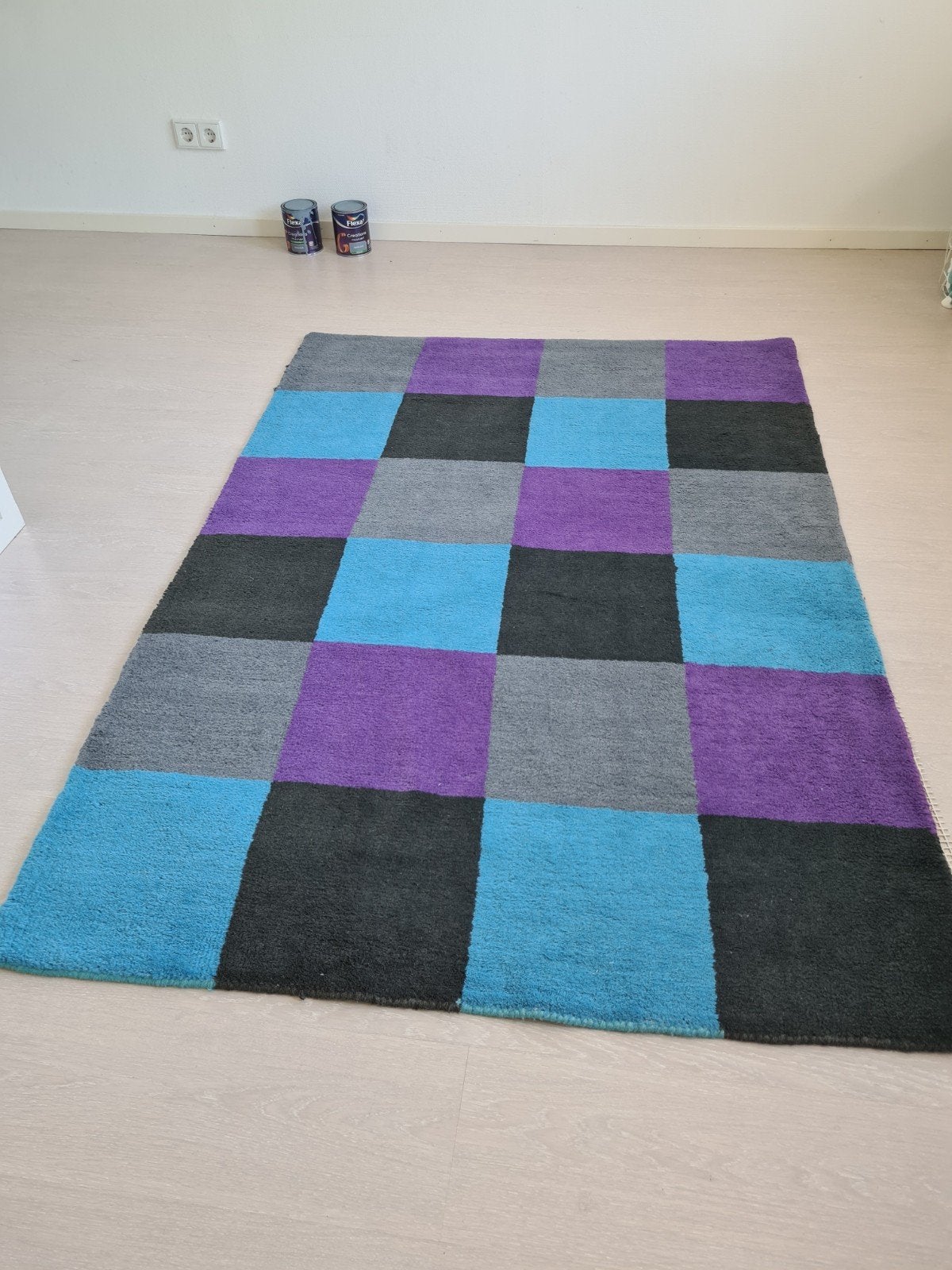 mooi wollen vloerkleed van de Ikea, Ophalen, Gebruikt, 100 tot 150 cm, Grijs