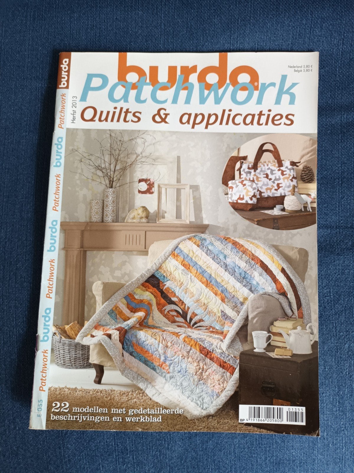 Burda Patchwork, Quilts & Applicaties Herfst 2013, Meerkleurig, Zo goed als nieuw, Papier of Karton, Knutselboek