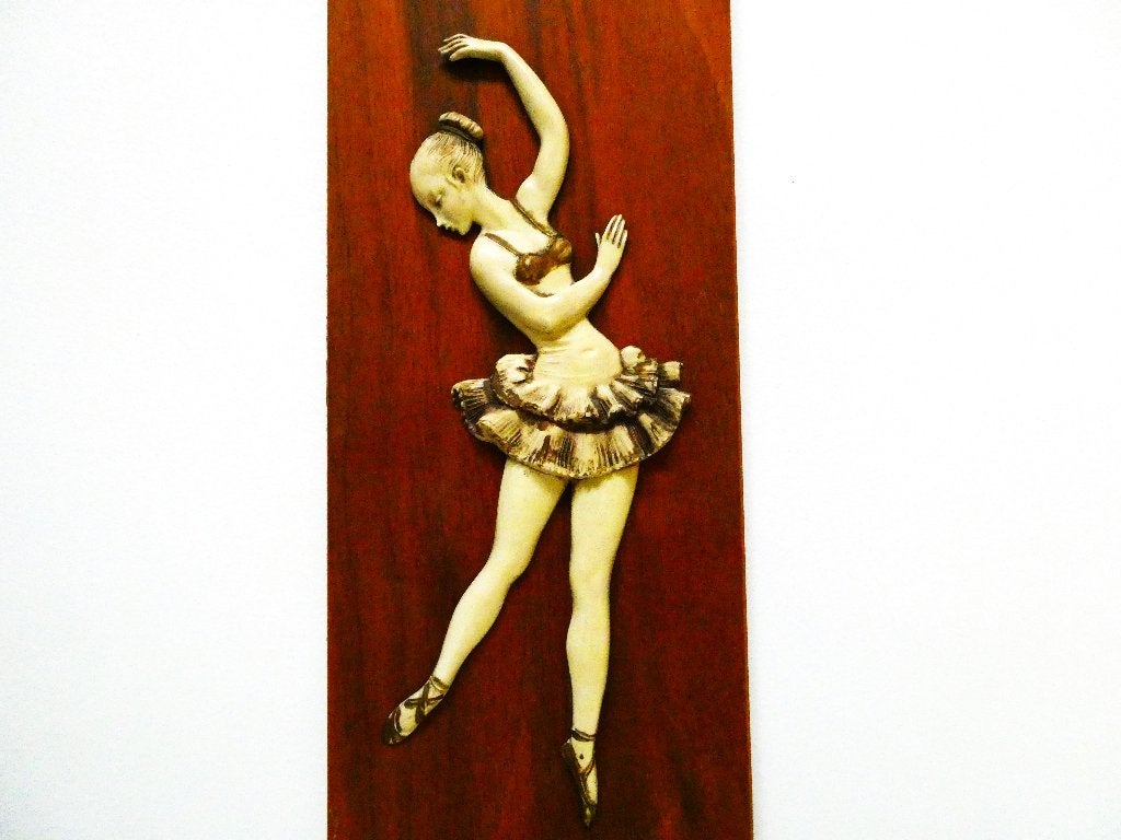 Een vintage wanddecoratie van een ballerina ballet celluloid, Antiek en Kunst, Curiosa en Brocante, Ophalen of Verzenden