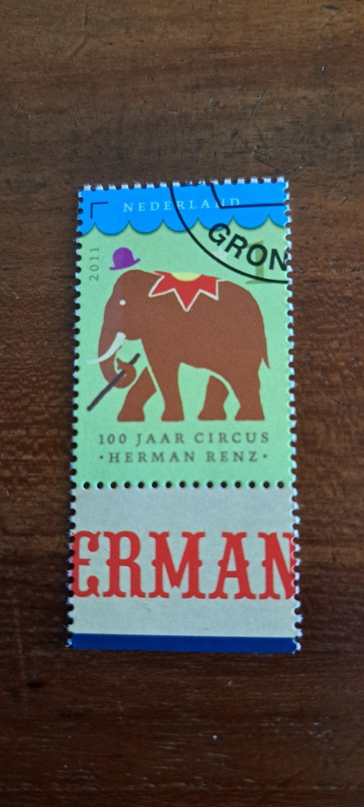 100 jaar Circus Renz met tab. Gestempeld. 2011 ., Ophalen of Verzenden